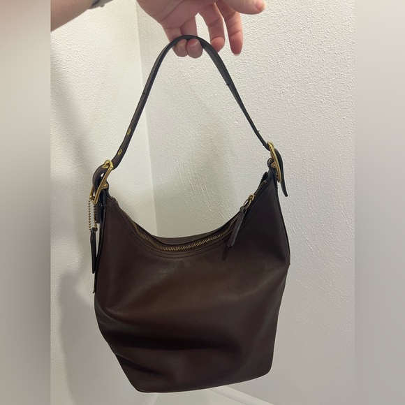 Coach: Dark Brown Leather, Hobo Shoulder Bag, Style 9823 - Picture 2 of 7